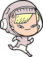 cartoon astronaut woman vector