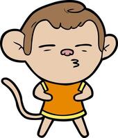 cartoon suspicious monkey vector