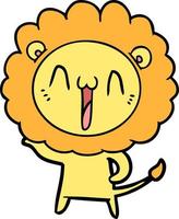 happy cartoon lion vector