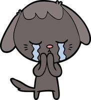 cartoon crying dog vector