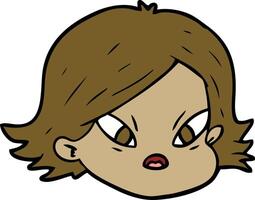 cartoon female face vector