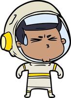 cartoon stressed astronaut vector