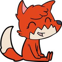 happy cartoon fox vector