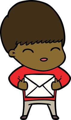 happy cartoon boy