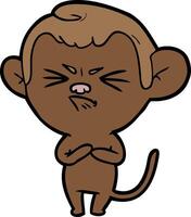 cartoon annoyed monkey vector