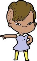 cute cartoon girl with hipster haircut vector