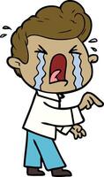 cartoon crying man vector