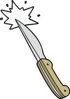 cartoon sharp kitchen knife vector