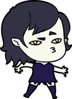 cartoon vampire girl vector