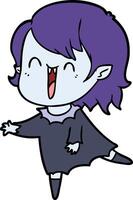 cute cartoon happy vampire girl vector