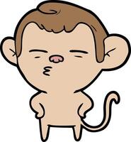 cartoon suspicious monkey vector