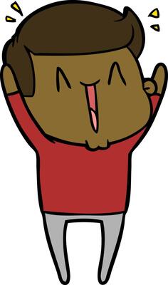 cartoon happy man