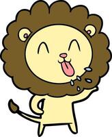 happy cartoon lion vector