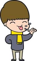 cartoon boy sticking out tongue vector