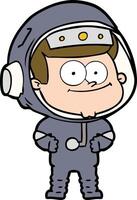 happy astronaut cartoon vector