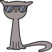 cartoon cool cat vector