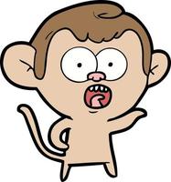 cartoon shocked monkey vector