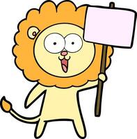 happy cartoon lion vector