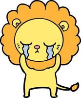 crying cartoon lion vector