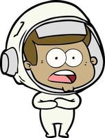 cartoon surprised astronaut vector