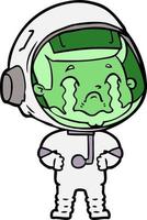 cartoon crying astronaut vector