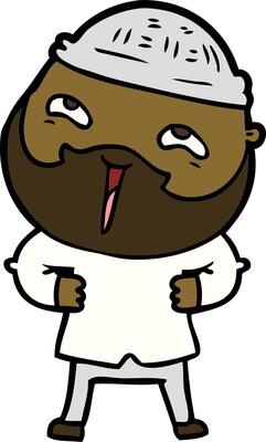 cartoon happy bearded man