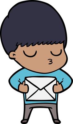 cartoon calm boy