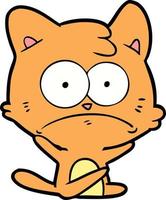 cartoon nervous cat vector