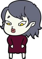 cute cartoon vampire girl vector