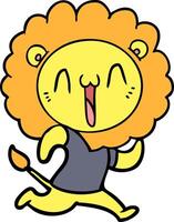 happy cartoon lion vector