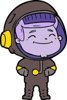 astronauta de dibujos animados feliz vector