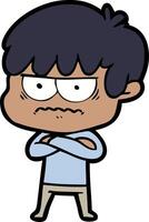 annoyed cartoon boy vector