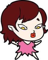 cute cartoon vampire girl vector