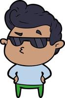 cartoon cool guy vector