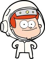 happy astronaut cartoon vector