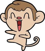 cartoon laughing monkey vector