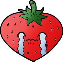 cartoon doodle character strawberry vector