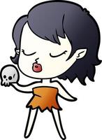 cute cartoon vampire girl vector