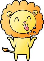 happy cartoon lion vector