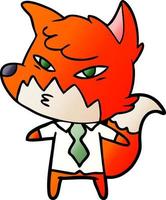 clever cartoon fox vector