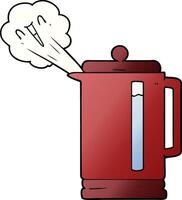 cartoon electric kettle boiling vector