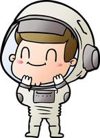 astronauta de dibujos animados feliz vector