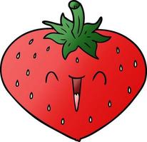 happy cartoon strawberry vector