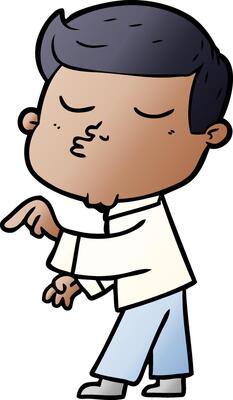 cartoon model guy pouting