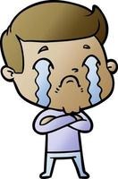 cartoon man crying vector