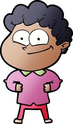 cartoon happy man