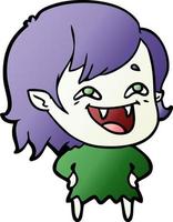 cartoon laughing vampire girl vector