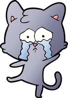 gato llorando de dibujos animados vector