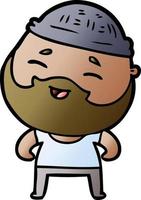 cartoon happy bearded man vector