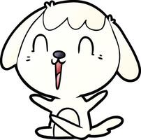 cute cartoon dog crying vector